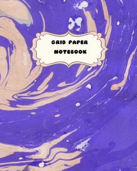 Paperback Grid Paper Notebook: Soft Pink and Blue Marble Swirl Theme-Student Graph Book 2 squares per inch-8 x 10" Book