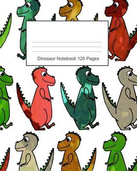 Paperback Dinosaur Notebook 120 Pages: 8 x 10 Large Dinosaur Books for Kids 2 - 4 Book