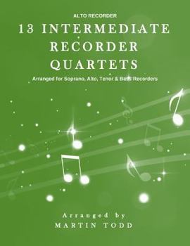 Paperback 13 Intermediate Recorder Quartets - Alto Recorder Book