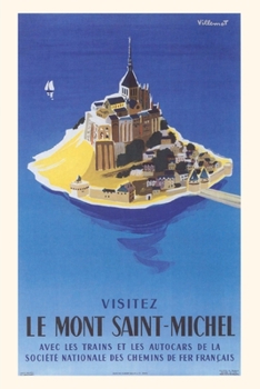 Paperback Vintage Journal Mont St. Michel Travel Poster Book