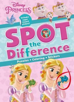 Paperback Disney Princess Spot The Difference: Puzzles, Coloring, Stickers Book