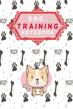 Paperback Dog training notebook in red: Cute dog training notebook 120 lined pages Book