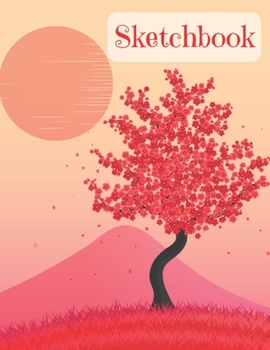 Paperback Sketchbook: Flowers Pattern Sketchbook, Large 8.5 x 11, 110 Blank Pages Book