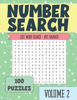 Paperback Number Search: Puzzle Book for Seniors and Adults VOLUME 2 Book