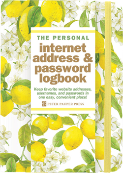 Spiral-bound Amalfi Lemons Internet Address & Password Logbook (Removable Cover Band for Security) Book