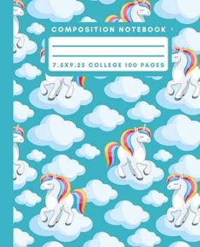 Composition Notebook: Teal Unicorn Composition Notebook College Ruled Paper Notebook Journal For Writing Magical Blank Lined Workbook for Students For School Homework