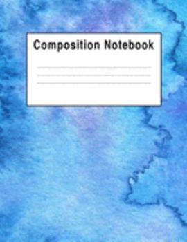 Paperback Composition Notebook: Watercolor Blue Abstract Book