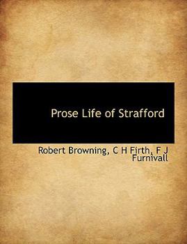 Hardcover Prose Life of Strafford Book