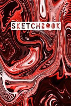 Paperback Sketchbook: Abstract Liquid Marble Mirror Red Design Book
