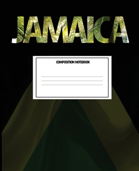 Composition Notebook: Wide Ruled Paper Notebook Journal | Wide Blank Lined Workbook,Jamaica Black,Gold and Green