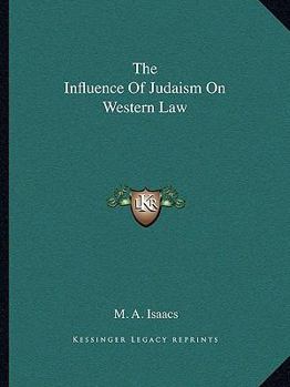 Paperback The Influence Of Judaism On Western Law Book