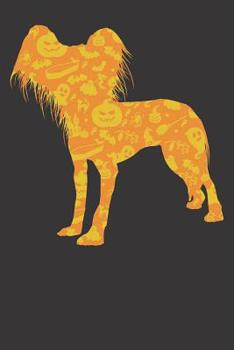 Paperback Notebook: Chinese Crested Dog Halloween Party Pumpkin Pattern Gift Dot Grid Dotted 6x9 120 Pages Book