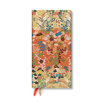 Calendar Paperblanks 2025 Weekly Planner Kara-Ori Japanese Kimono 12-Month Slim Horizontal Elastic Band 160 Pg 100 GSM Book