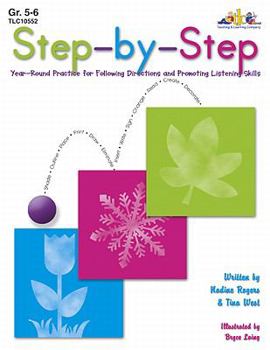 Paperback Step-By-Step - Grades 5-6: Year-Round Practice for Following Directions and Promoting Listening Skills Book