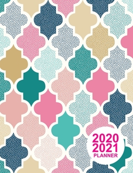 Paperback 2020 2021 Planner: Simple Colorful Design Book, 8.5" x 11" Two Year 2020-2021 Calendar Planner, Monthly Schedule Organizer (24 Months Act Book
