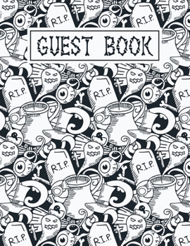 Guest Book: Halloween Party Guestbook Supply Essential,8.5 x 11 Sized, 100 Pages - Ideal for Halloween Costume Party