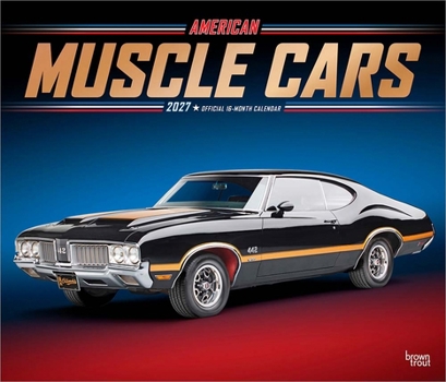 American Muscle Cars Official 2027 14 X 24 Inch (Hanging) Monthly Deluxe Wall Calendar Foil Stamped Cover Plastic-Free