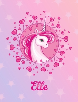Elle: Unicorn Large Blank Primary Sketchbook Paper | Pink Purple Magical Horse Personalized Letter E Initial Custom First Name Cover | Drawing Sketch ... | Art Sketch Book| Create & Learn to Draw