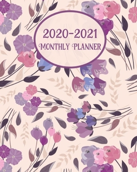 2020-2021 Monthly Planner: Purple Floral - LARGE 24 Months Calendar - 2 Year Diary Journal - Multi Year Schedule Organizer - January 2020 to December 2021 Agenda Notebook with Inspirational Quotes