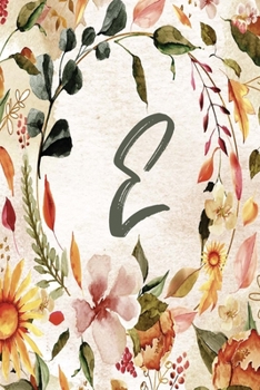 Paperback E: Orange Brown Floral 6"x9" Lined Notebook Book