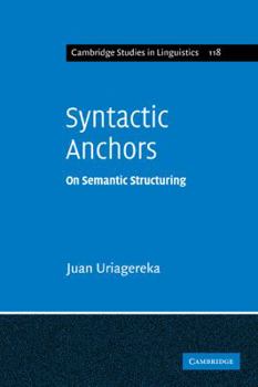 Paperback Syntactic Anchors: On Semantic Structuring Book