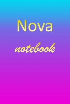 Paperback Nova: Blank Notebook - Wide Ruled Lined Paper Notepad - Writing Pad Practice Journal - Custom Personalized First Name Initia Book