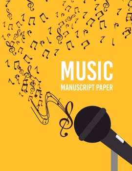 Paperback Wide Staff music Manuscript Paper: Music Manuscript Paper / White Marble Blank Sheet Music / Notebook for Musicians / Staff Paper / Composition Books Book