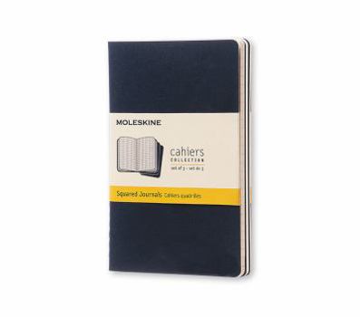 Diary Moleskine Cahier Journal (Set of 3), Pocket, Squared, Indigo Blue, Soft Cover (3.5 X 5.5) Book