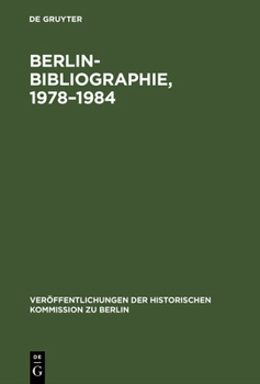 Hardcover Berlin-Bibliographie, 1978-1984 [German] Book