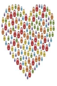 Matryoshka Heart: Notebook with love and Journal with 120 lined pages 6x9 inches