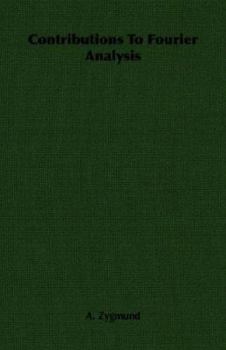 Paperback Contributions To Fourier Analysis Book