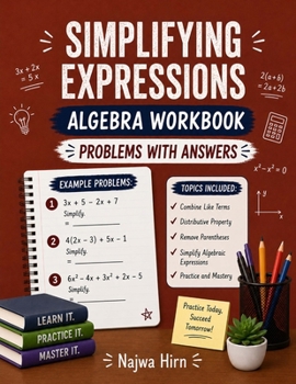 Paperback Algebra Workbook Simplifying Expressions Book