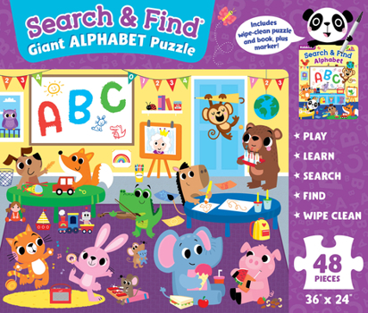 Search & Find Giant Alphabet Puzzle and Book Set--Includes Wipe-Clean Puzzle, Book and Marker!