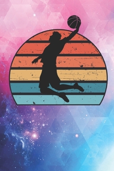 Basketball Player Athlete Silhouette Image On A Retro Vintage 70s Distressed Sunset  Journal