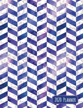 2020 Planner: Watercolor Blue and Purple Chevon Dated Daily, Weekly, Monthly Planner with Positive Affirmation Mandala Coloring Pages, Calendar, ... and Mood Trackers, Affirmations and Holidays