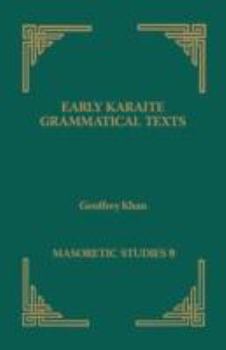 Paperback Early Karaite Grammatical Texts Book