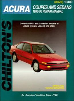 Paperback Acura Coupes and Sedans, 1986-93 1986-93 Repair Manual Book