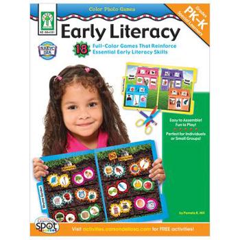 Paperback Color Photo Games: Early Literacy, Grades Pk - K: 18 Full-Color Games That Reinforce Essential Early Literacy Skills Book