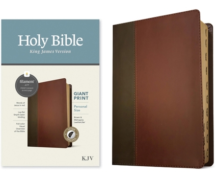 Imitation Leather KJV Personal Size Giant Print Bible, Filament Enabled Edition (Leatherlike, Brown/Mahogany, Indexed) [Large Print] Book