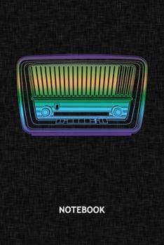 NOTEBOOK: Music Lover Note Book Grid-lined 6x9 - Retro Journal A5 Gridded - Vintage Lover Planner 60s 120 Pages SQUARED - Grandparents Gift Diary 60s Party Soft Cover - 90s Kids Birthday Present