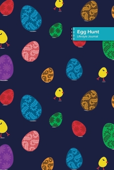 Paperback Egg Hunt Lifestyle Journal, Blank Write-in Notebook, Dotted Lines, Wide Ruled, Size (A5) 6 x 9 In (Blue) Book
