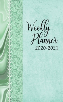 Weekly Planner 2020 2021: 2 Year Daily Schedule / January 2020 to December 2021 / 5 x 8 Agenda Calendar / Year At A Glance / Beautiful Green Malachite Cover Design