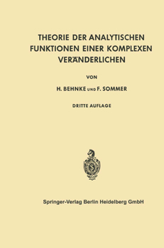 Paperback Theorie der Analytischen Funktionen Einer Komplexen Veränderlichen [German] Book