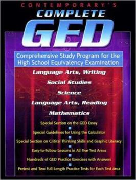 Paperback Contemporary's Complete GED: Comprehensive Study Program for the High School Equivalency Examination Book