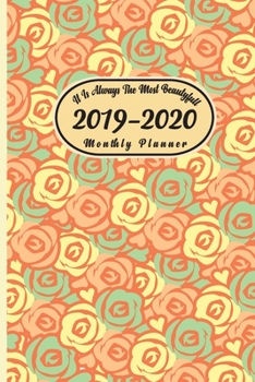 F4 Monthly Planner Colorful Flowers: Two Year - Monthly Calendar Planner 6 x 9'' 24 Months For Academic Agenda Schedule Organizer