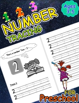 Paperback 123 number tracing for preschool ages 3-5 (White / black): Preschool Practice Handwriting workbook Book