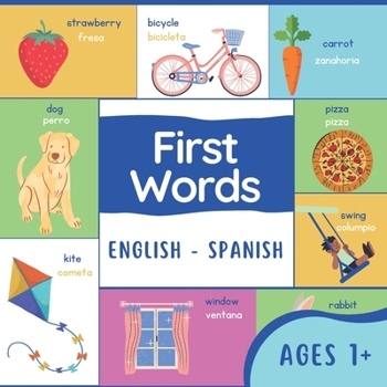 Paperback First Words English Spanish: Simple First Words Spanish Book
