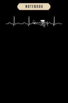 Notebook: Airplane pilot heartbea funny cute flying gift Notebook|6x9(100 pages)Blank Lined Paperback Journal For Student, kids, women, girls, boys, men, birthday gifts|Pilot gifts notebook