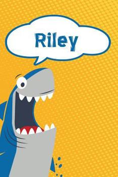 Paperback Riley: Personalized Shark Isometric Dot Paper Notebook for Kids 120 Pages 6x9 Book