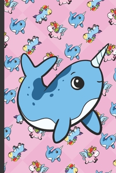 Paperback Daily and Weekly Chore Chart Notebook for Kids: Blue Ocean Narwhal on Pink Background with Unicorn Toons. Book